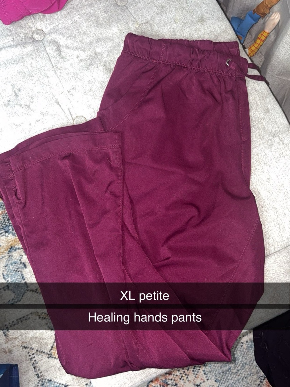 healing hands Women's Straight Leg Scrub Pants in Wine